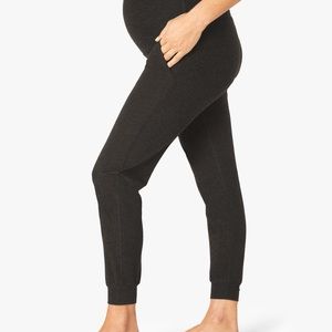 Beyond Yoga Spacedye Beyond the Bump Maternity Midi Jogger, Color: Darkest Night